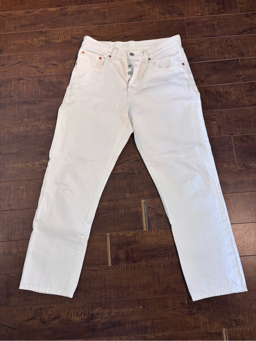 Levi's White Women's 501 Straight Leg Jeans